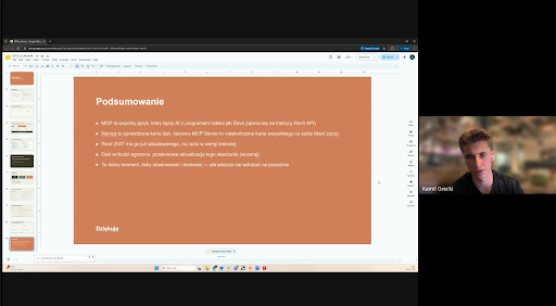 Summary slide from the Slefty team discussion about MCP servers in Revit