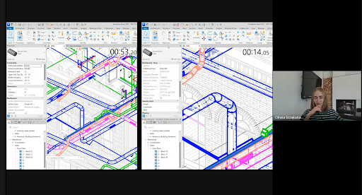 Side-by-side Revit comparison: manual search took 00:53 while the MCP-assisted search took 00:14